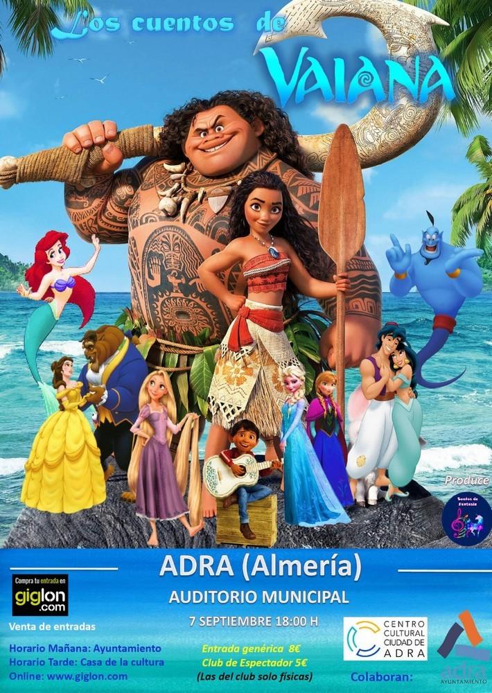 El musical familiar ‘Los cuentos de Vaiana’ llega el 7 de septiembre a Adra con motivo de la Feria 2018