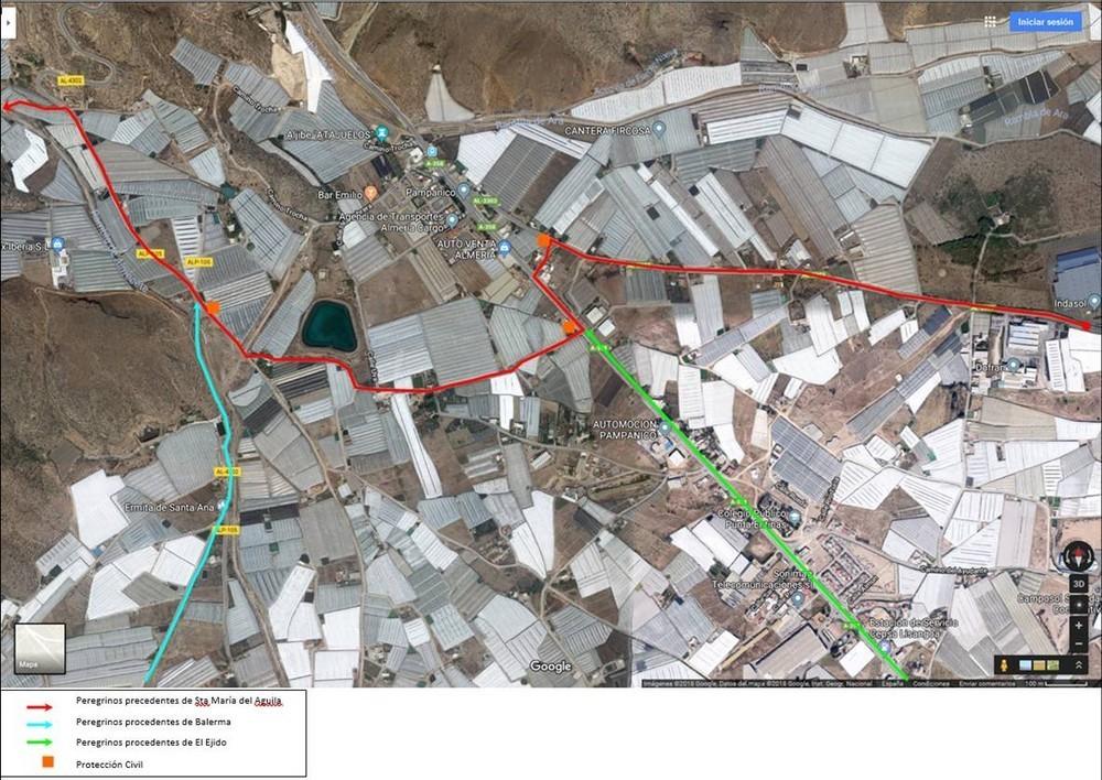 El Ejido refuerza la atención al peregrino con tres puestos de auxilio e insiste en el uso del 'Sendero del Bujo' como alternativa a la A-358