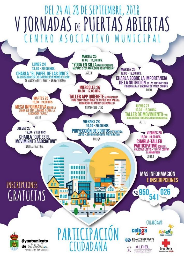 El Centro Asociativo acogerá a partir del lunes la V Jornada de Puertas Abiertas con actividades de sensibilización y de ocio
