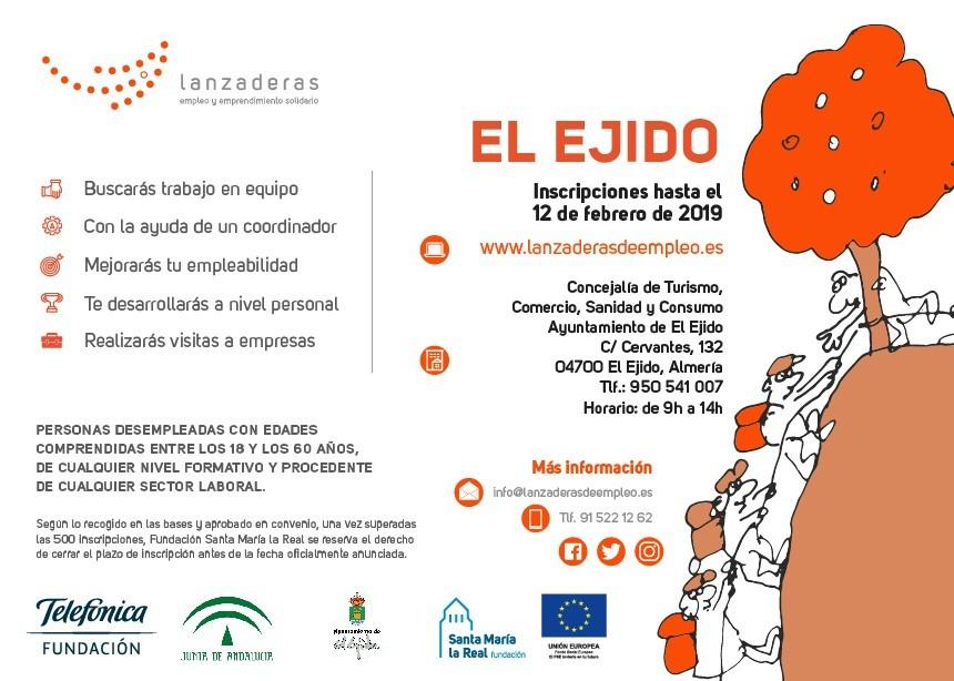El Ejido contará en febrero con una nueva Lanzadera para mejorar la inserción laboral de 20 personas