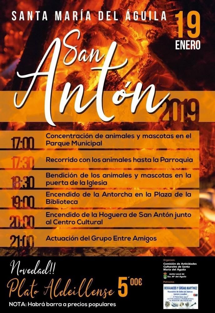 La Aldeílla toma el relevo a San Agustín con las hogueras de San Antón