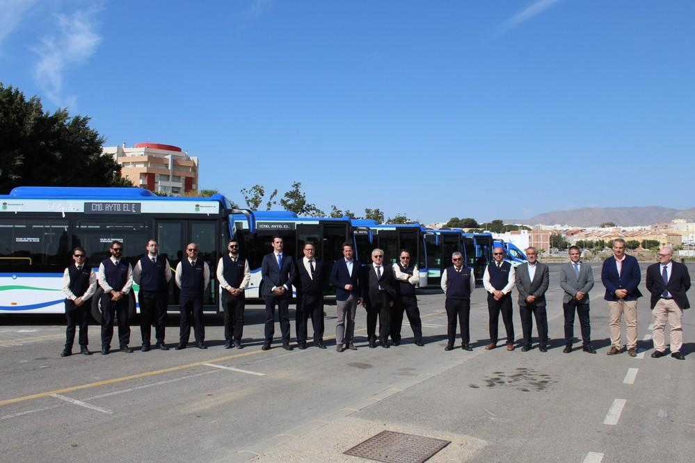 El Servicio de Transporte Urbano de El Ejido suma nueve nuevos autobuses a su flota más accesibles y respetuosos con el medio ambiente