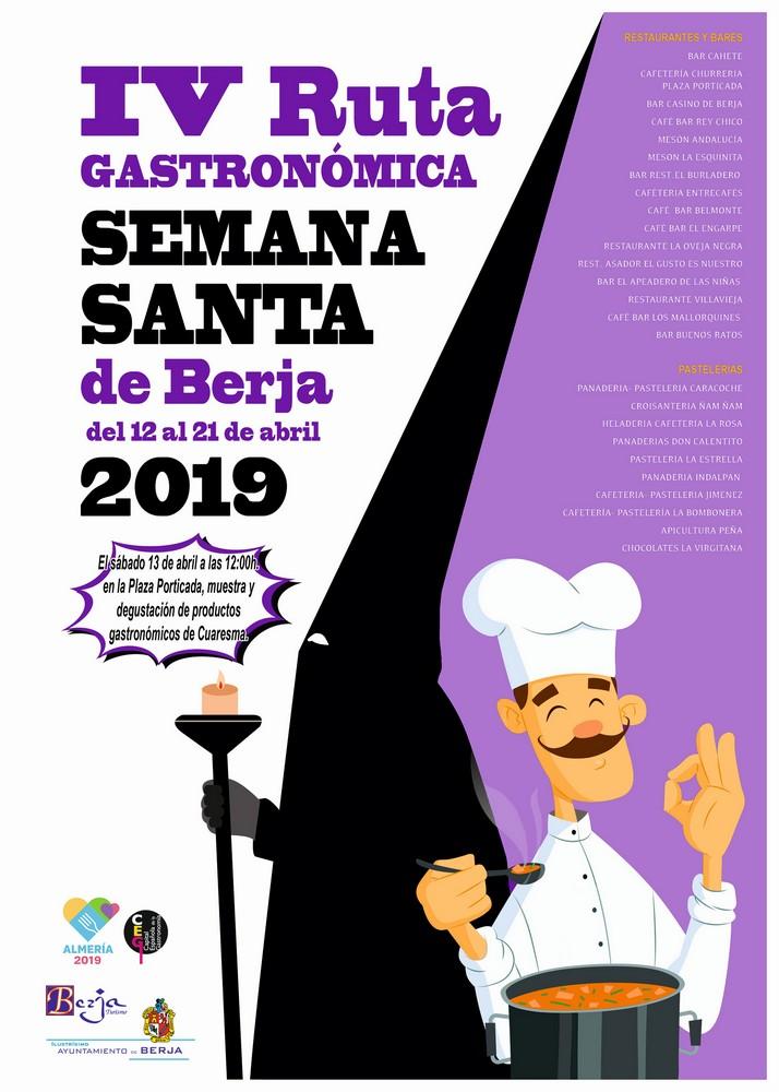 La Ruta Gastronómica de la Semana Santa de Berja tendrá lugar entre el 12 al 21 de abril
