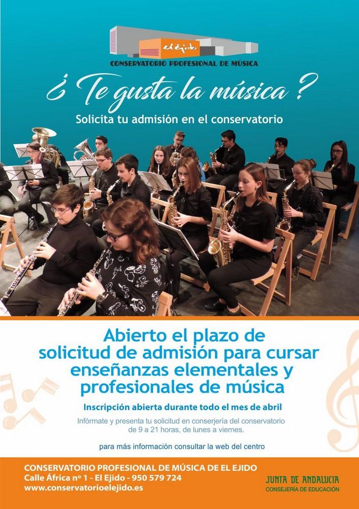 Últimos días para solicitar el ingreso al Conservatorio de Música de El Ejido