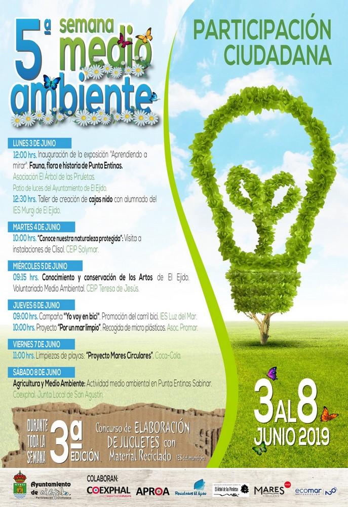 Talleres de reciclaje, limpieza de playas y una exposición sobre la fauna y flora de Punta Entinas centran las actividades de la 5ª Semana del Medio Ambiente