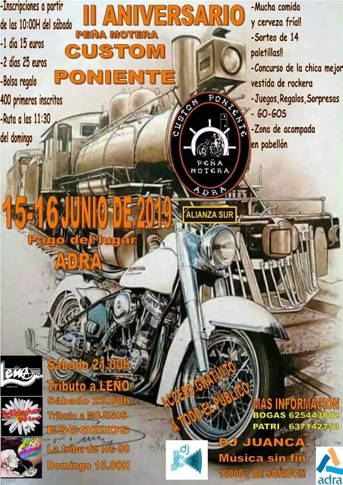La peña motera Custom Poniente celebra su segundo aniversario este fin de semana