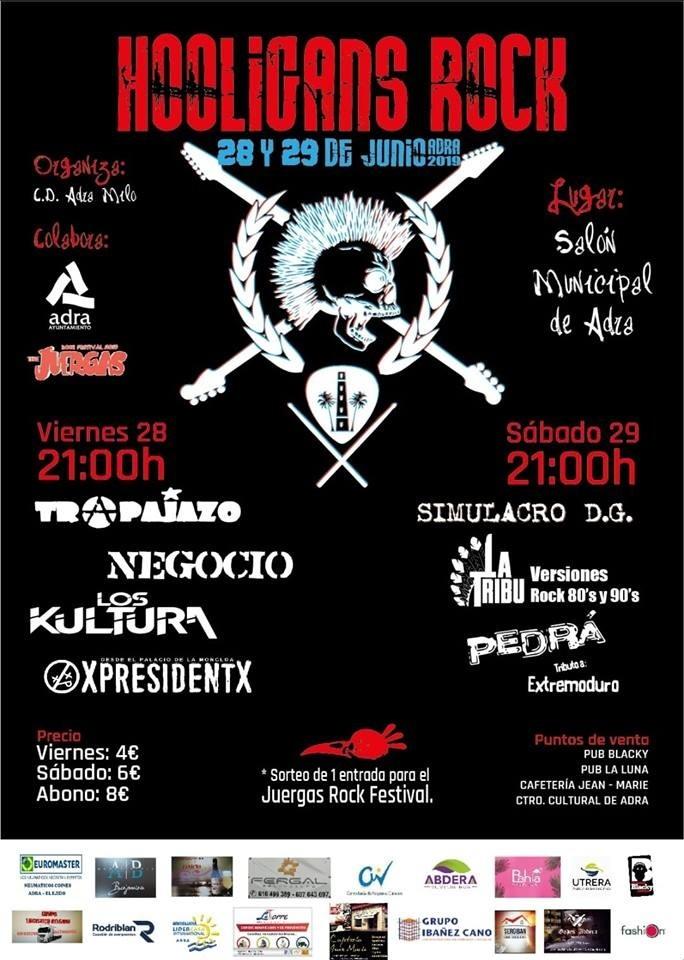 Este viernes llega a Adra el ‘Hooligans Rock’, el festival más rockero de la mano del C.D. Adra Milo