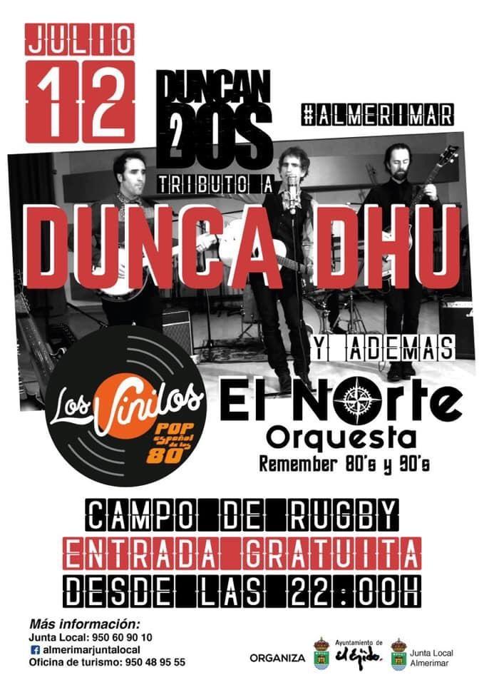 Almerimar rinde tributo a la mítica banda Duncan Dhu con un concierto gratuito en el Campo de Rugby