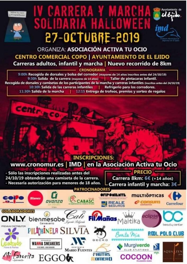 La IV edición de la Carrera y Marcha Solidaria Halloween se celebrará este domingo y contará con un nuevo recorrido de 8 kilómetros