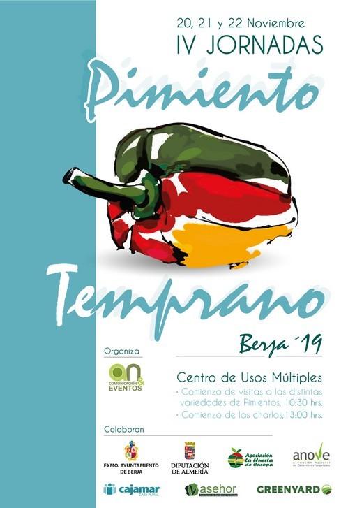 Las IV Jornadas del Pimiento Temprano se celebrarán en Berja del 20 al 22 de noviembre