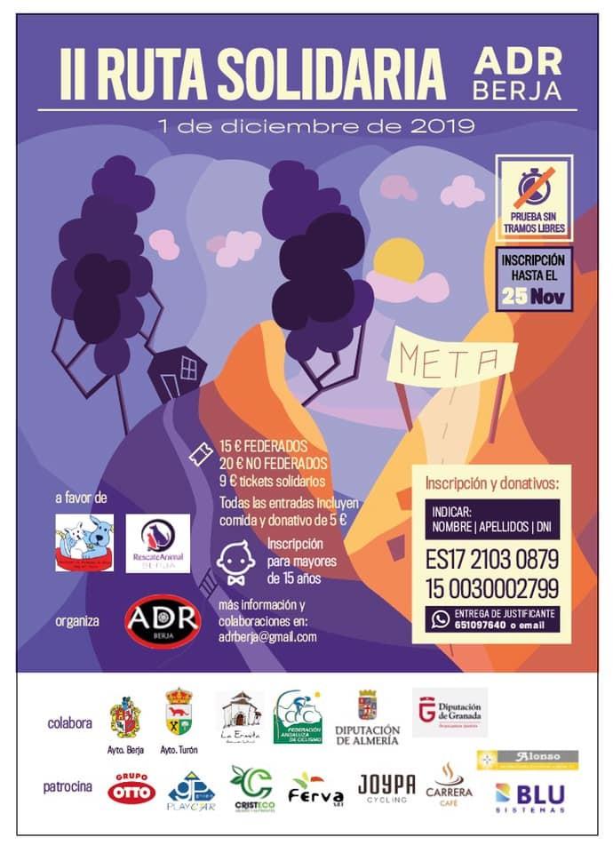 El Ayuntamiento de Berja muestra su apoyo a la II Ruta ciclista Solidaria ADR del 1 de diciembre