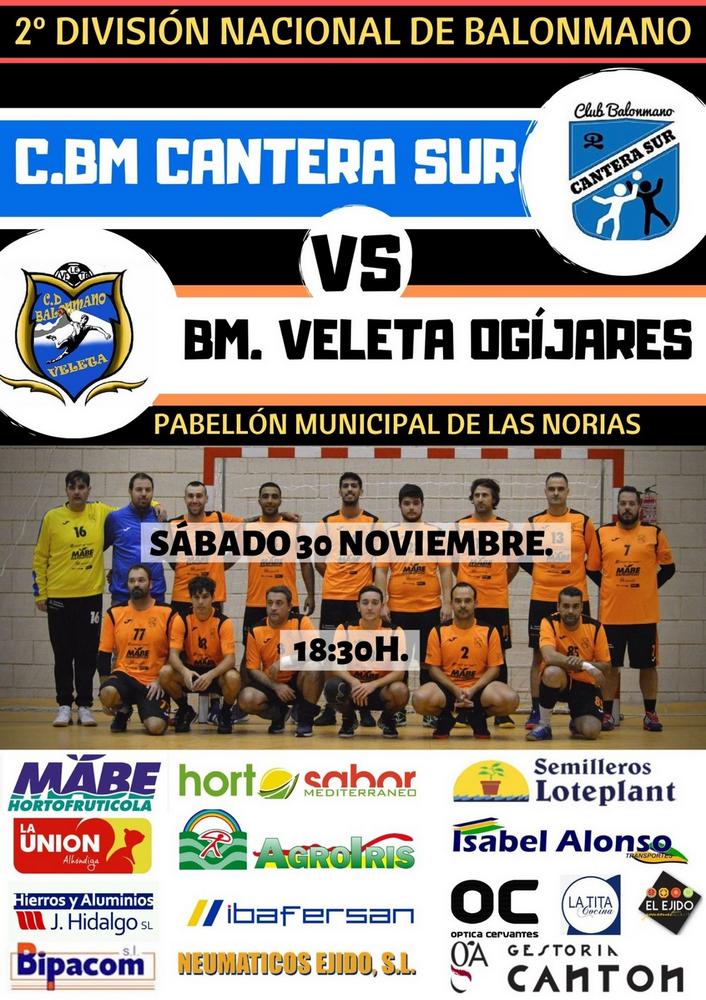 El CBM Cantera Sur El Ejido se examina en casa antes de Navidad contra BM Veleta Ogíjares