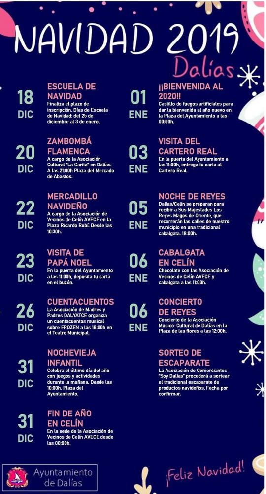 Arranca la programación de Navidad de Dalías y Celín con el encendido del alumbrado el 6 de diciembre