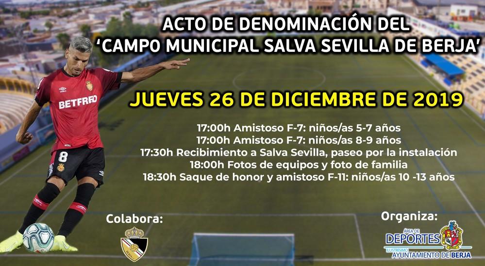 Salva Sevilla llega este jueves al Campo Municipal de Fútbol que lleva su nombre