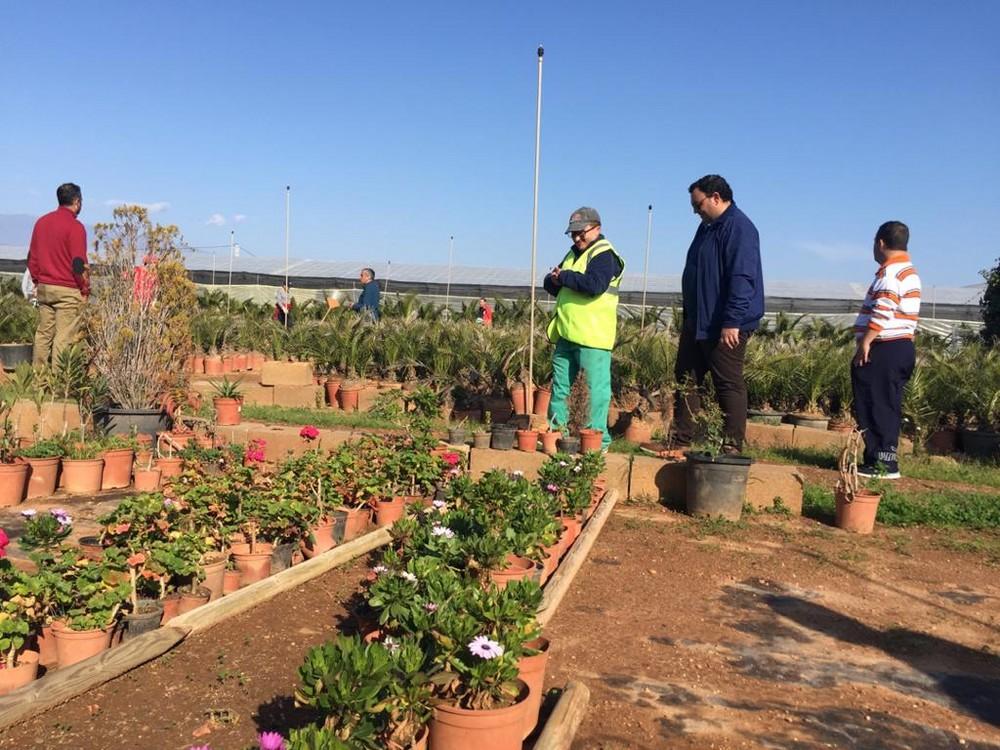 El edil de Agricultura del Ayuntamiento de El Ejido al vivero de ASPRODESA