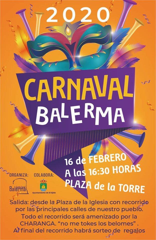 Arranca este fin de semana el Carnaval de El Ejido 2020 con actividades lúdicas y de dinamización en los núcleos