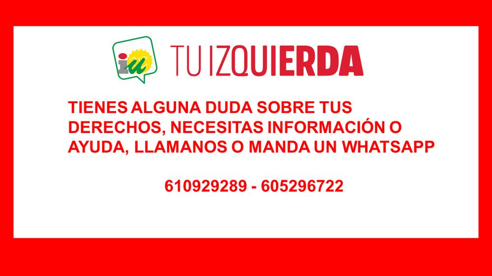 IU Berja pone a disposición un número de teléfono para resolver los problemas de los ciudadanos