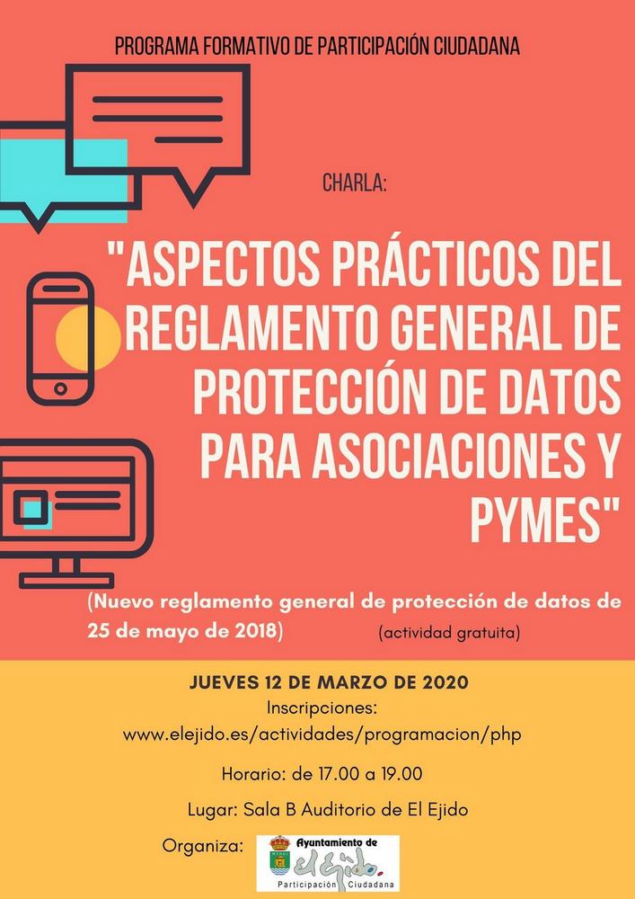 El Auditorio acogerá el taller ‘Aspectos prácticos del Reglamento General de Protección de Datos para Asociaciones y Pymes’