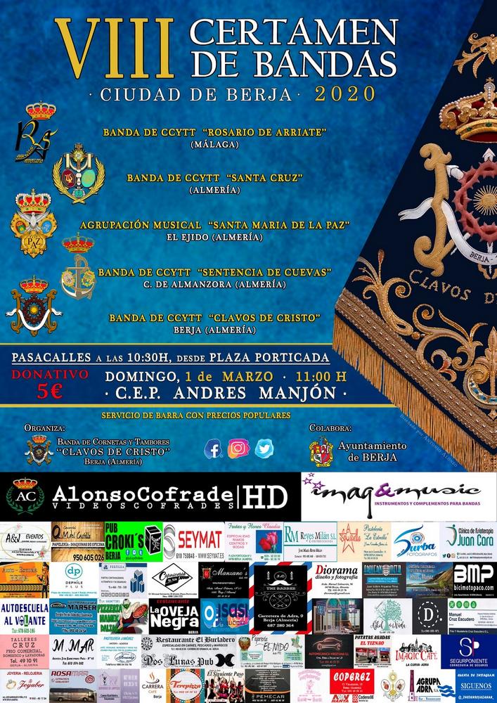 El colegio Andrés Manjón será el escenario del VIII Certamen de Bandas Ciudad de Berja este domingo