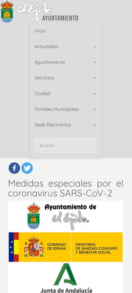 El Ayuntamiento habilita un nuevo apartado en la Web municipal que ofrece al ciudadano información actualizada diaria sobre las medidas excepcionales adaptadas con motivo del COVID-19