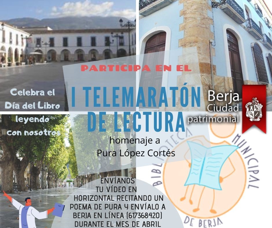 La Biblioteca de Berja propone un telemaratón de lectura para conmemorar el Día del Libro