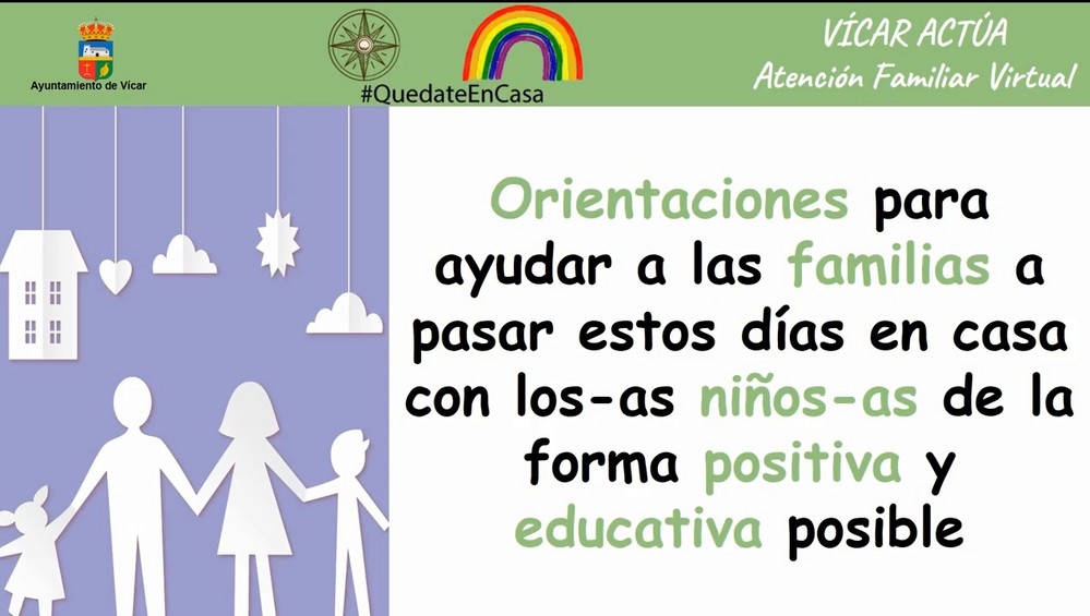 Vícar publica un vídeo que ayuda a las familias a pasar el confinamiento de la forma más positiva y educativa posible