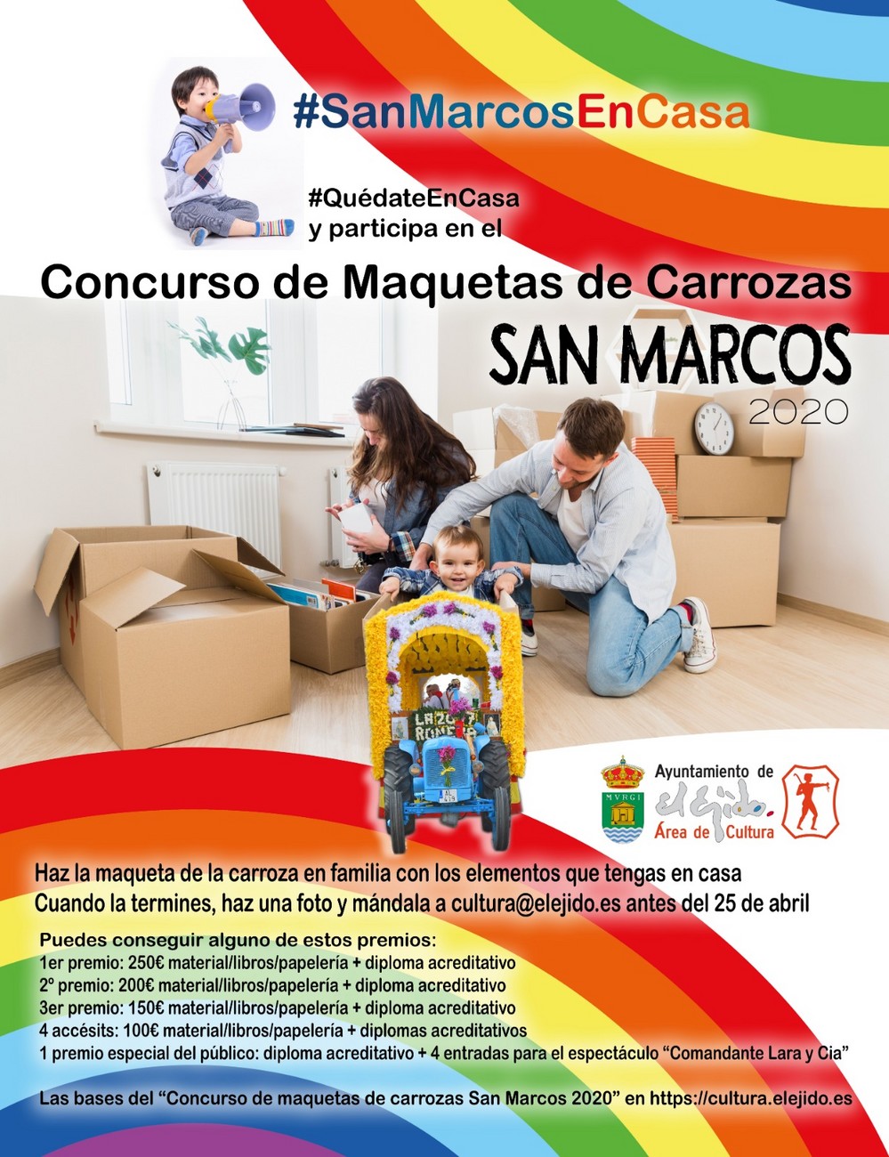 El Ayuntamiento de El Ejido lanza un ‘Concurso de Maquetas de Carrozas de San Marcos 2020’ para rendir homenaje al Santo y a la tradicional Procesión-Romería desde casa