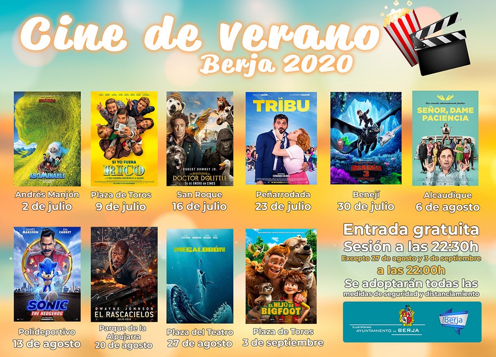 El Ayuntamiento de Berja programa diez proyecciones de películas para el cine de verano