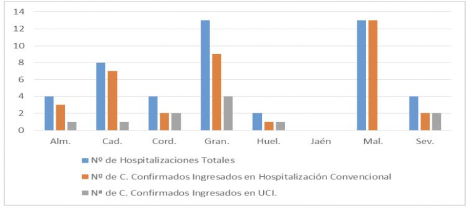 La provincia de Almería mantiene cuatro hospitalizados por COVID-19 y uno en UCI