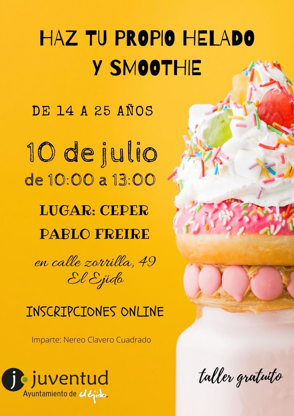 Talleres de gastronomía y de grafitis, un concurso de talentos y una ruta medioambiental componen la programación lúdica veraniega para jóvenes del programa ‘Desescalando El Ejido’