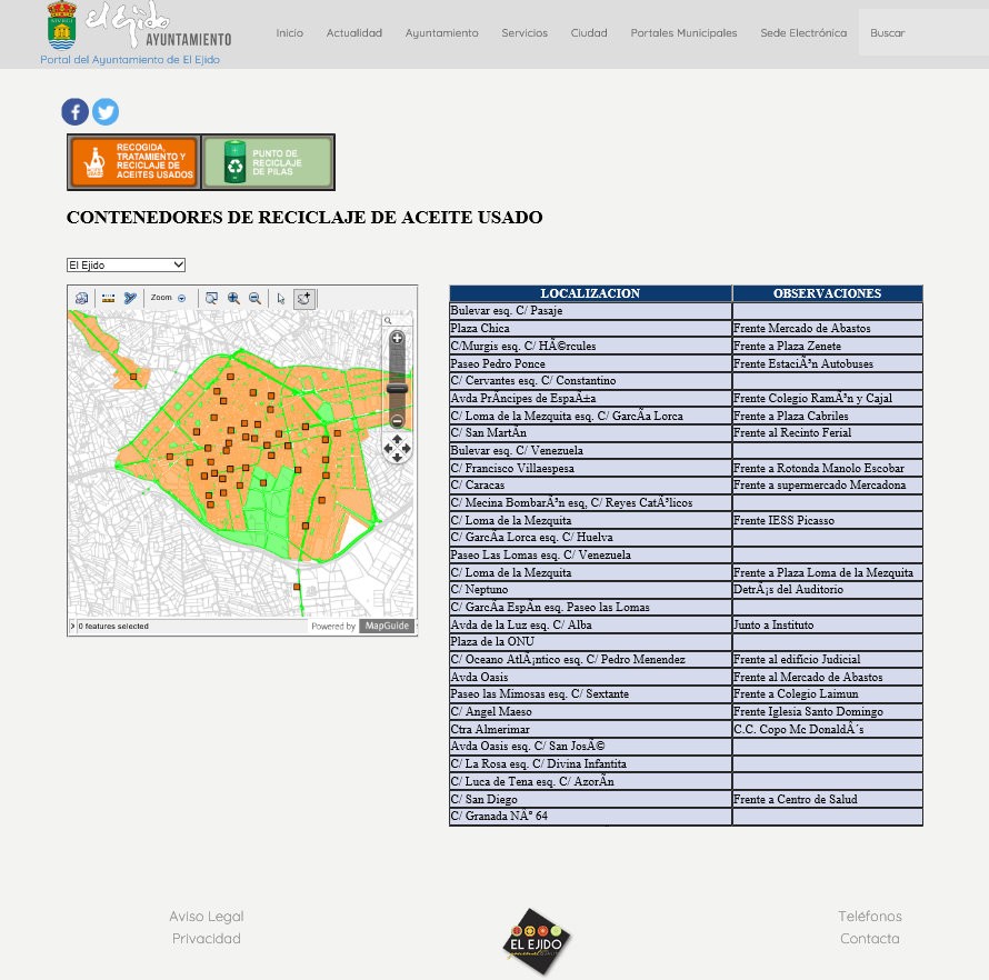 El Ejido logra reciclar en sólo un año casi 15.000 litros de aceite doméstico usado a través de los 87 contenedores repartidos por todo el municipio