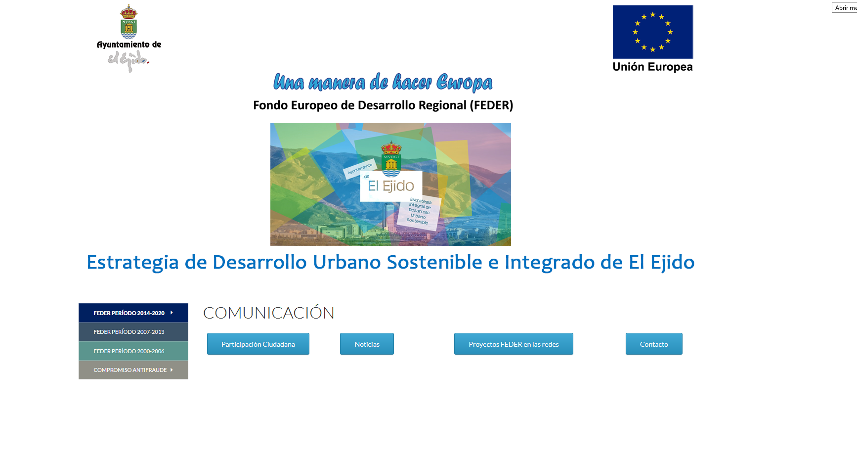 Los portales web del Ayuntamiento de El Ejido facilitarán la navegación a las personas con diversidad funcional a través de un proyecto incluido en la EDUSI y cofinanciado al 80% por los fondos FEDER