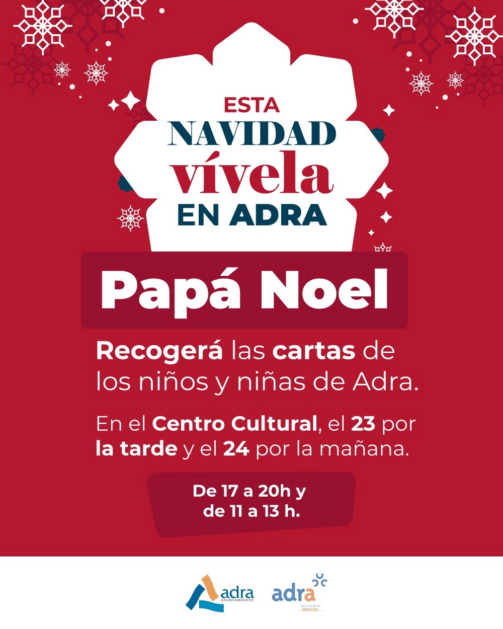 Papá Noel visitará Adra para recoger las cartas de deseos en el Centro Cultural
