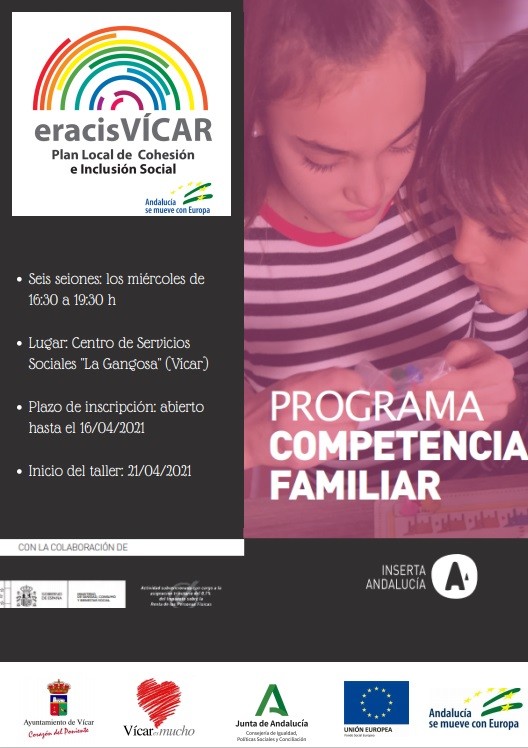 Vícar pone en marcha un nuevo taller de competencia familiar en coordinación con Inserta Andalucía