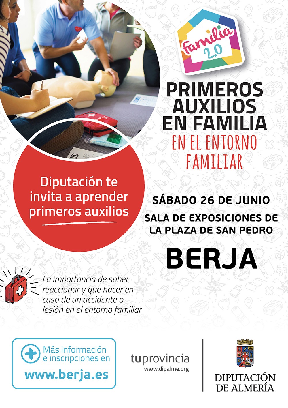 Diputación y Ayuntamiento de Berja organizan un taller de primeros auxilios en familia