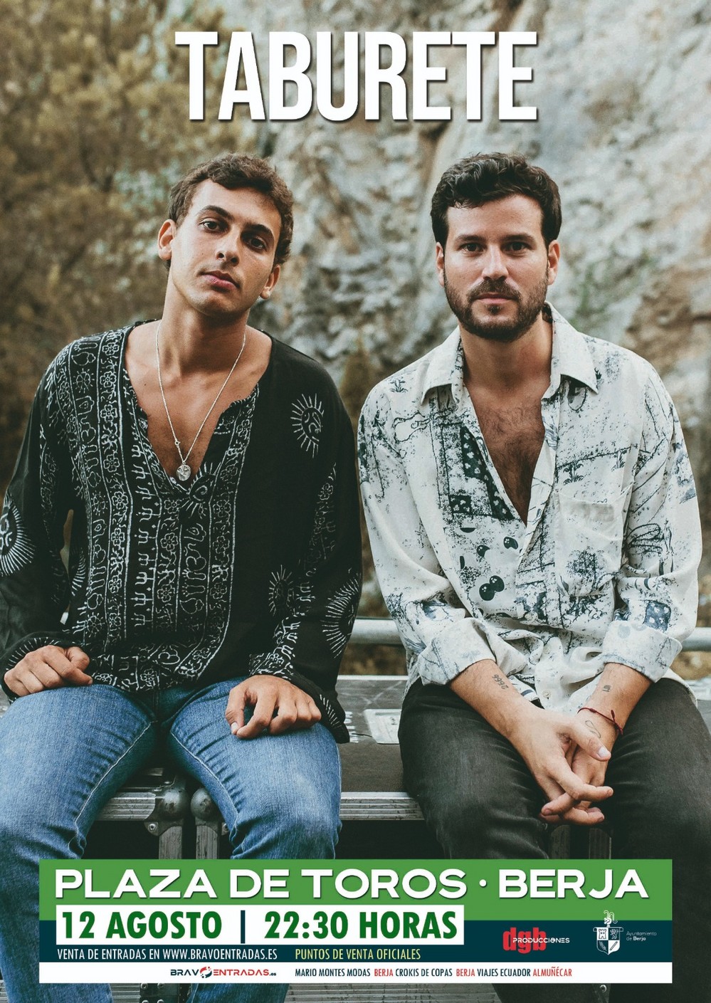 Taburete actuará en la Plaza de Toros de Berja el 12 de agosto