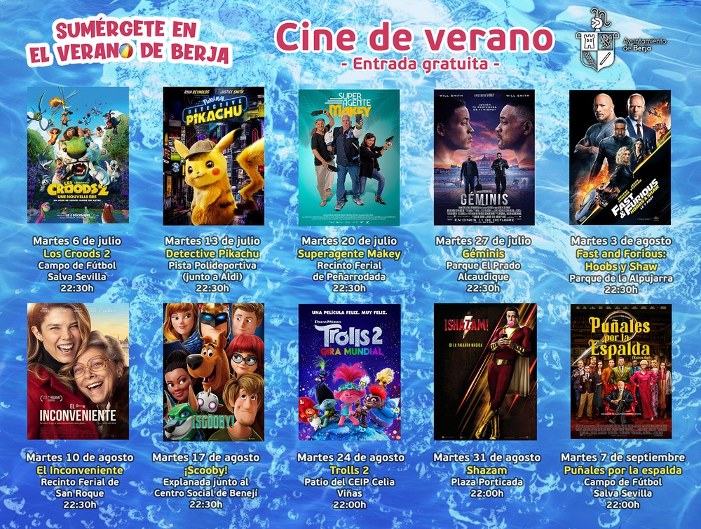 Berja inicia este martes el Cine de verano que contará con diez proyecciones en julio y agosto
