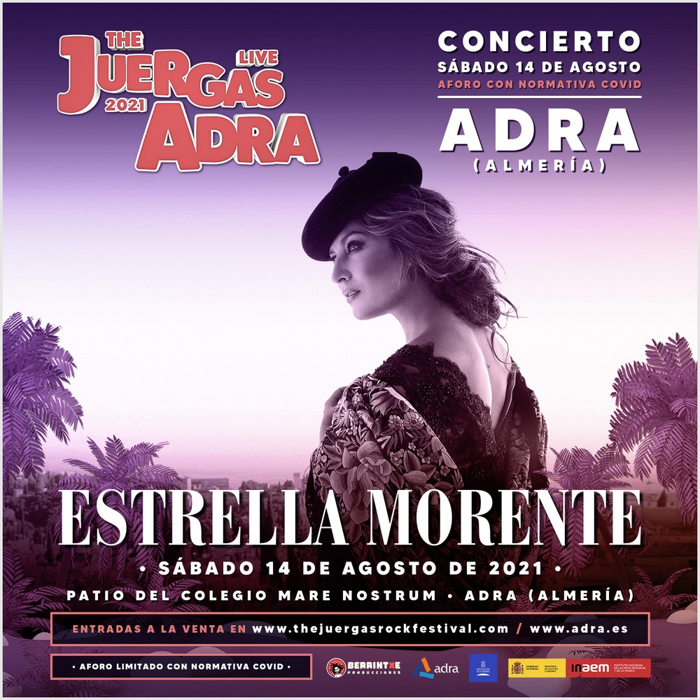 Estrella Morente pondrá el broche final al festival The Juergas Live Adra 2021