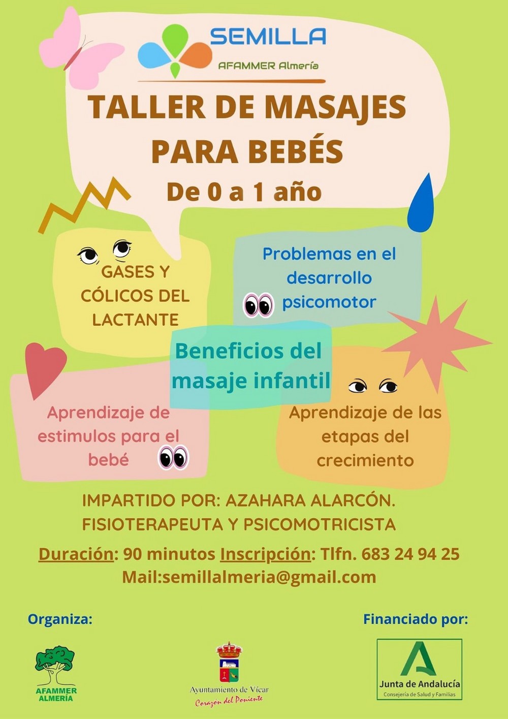 El Ayuntamiento de Vícar y Afammer organizan un taller de masajes para bebés