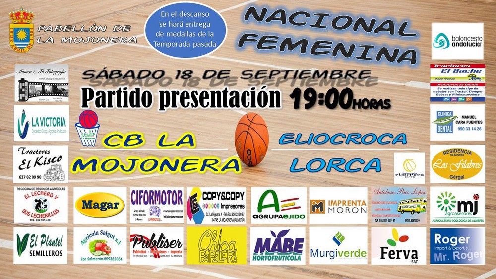 El Club Baloncesto La Mojonera de primera nacional femenina se presentará ante su público el sábado ante Lorca