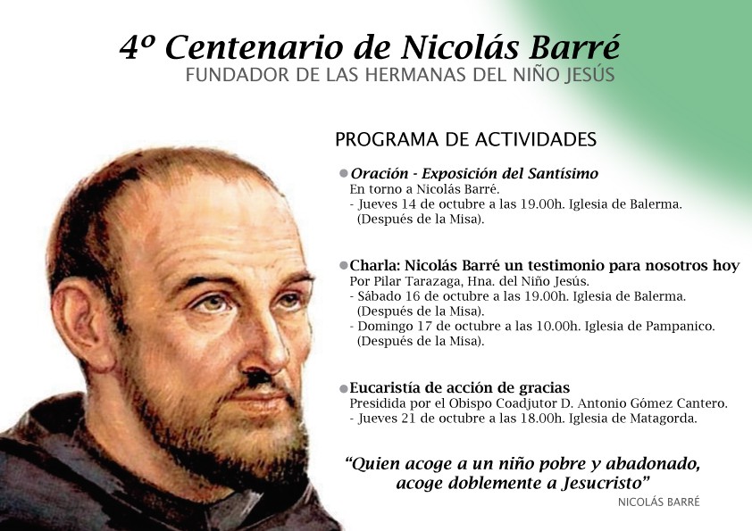 La representación de las Hermanas del Niño Jesús en Almería celebrará el cuarto centenario del nacimiento de su fundador