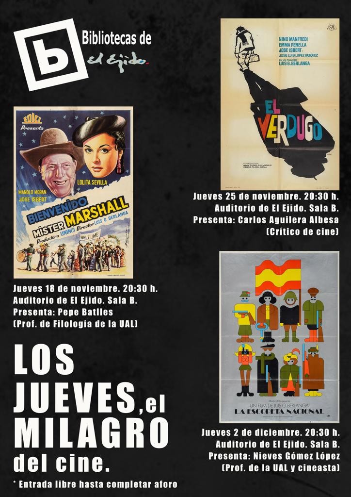 La concejalía de Cultura conmemora el centenario del nacimiento de Berlanga con una exposición sobre su trayectoria y un ciclo de cine gratuito con sus mejores películas