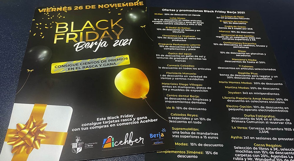 Berja celebra este viernes el black friday con grandes descuentos en el comercio local