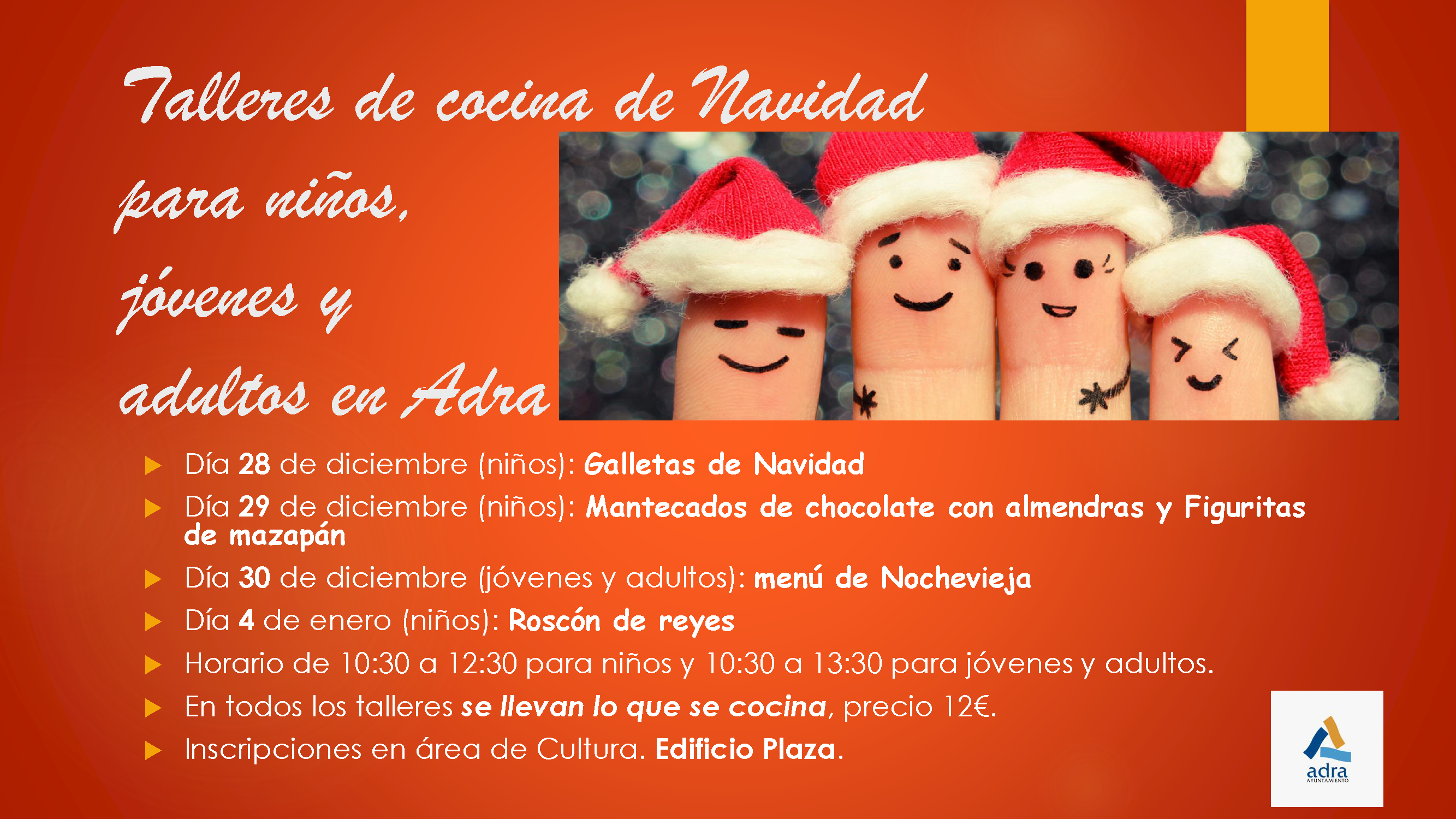 Adra acoge talleres de cocina de recetas navideñas