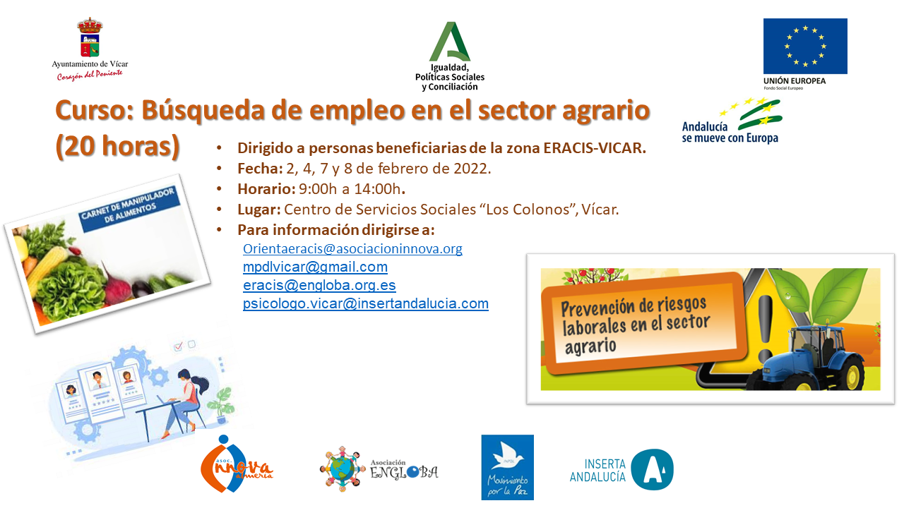 Vícar facilitará la búsqueda de empleo en el sector agrario a través de un curso dirigido a personas en riesgo de exclusión social