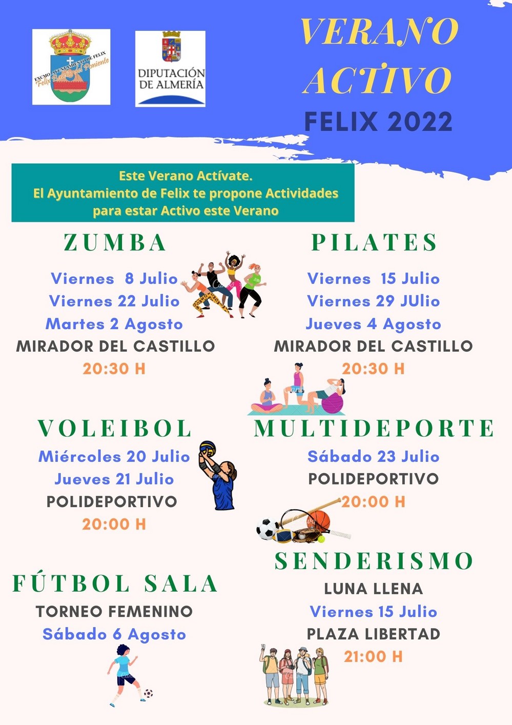 El Ayuntamiento de Felix prepara un verano lleno de actividades deportivas