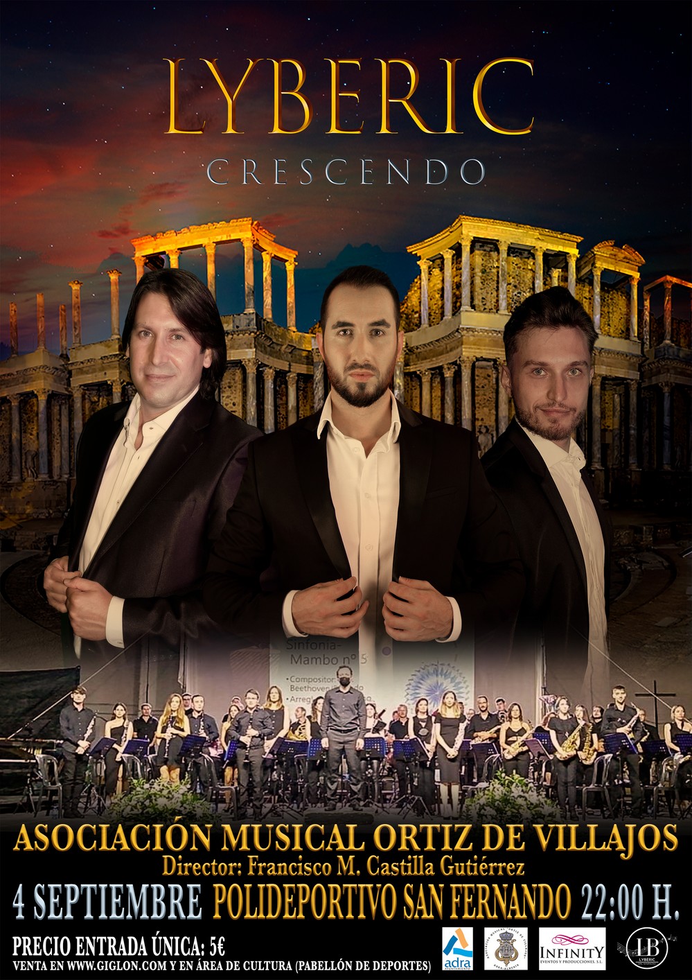 Adra acoge el concierto ‘Crescendo’ del grupo lírico-vocal Lyberic y la Banda Ortiz de Villajos