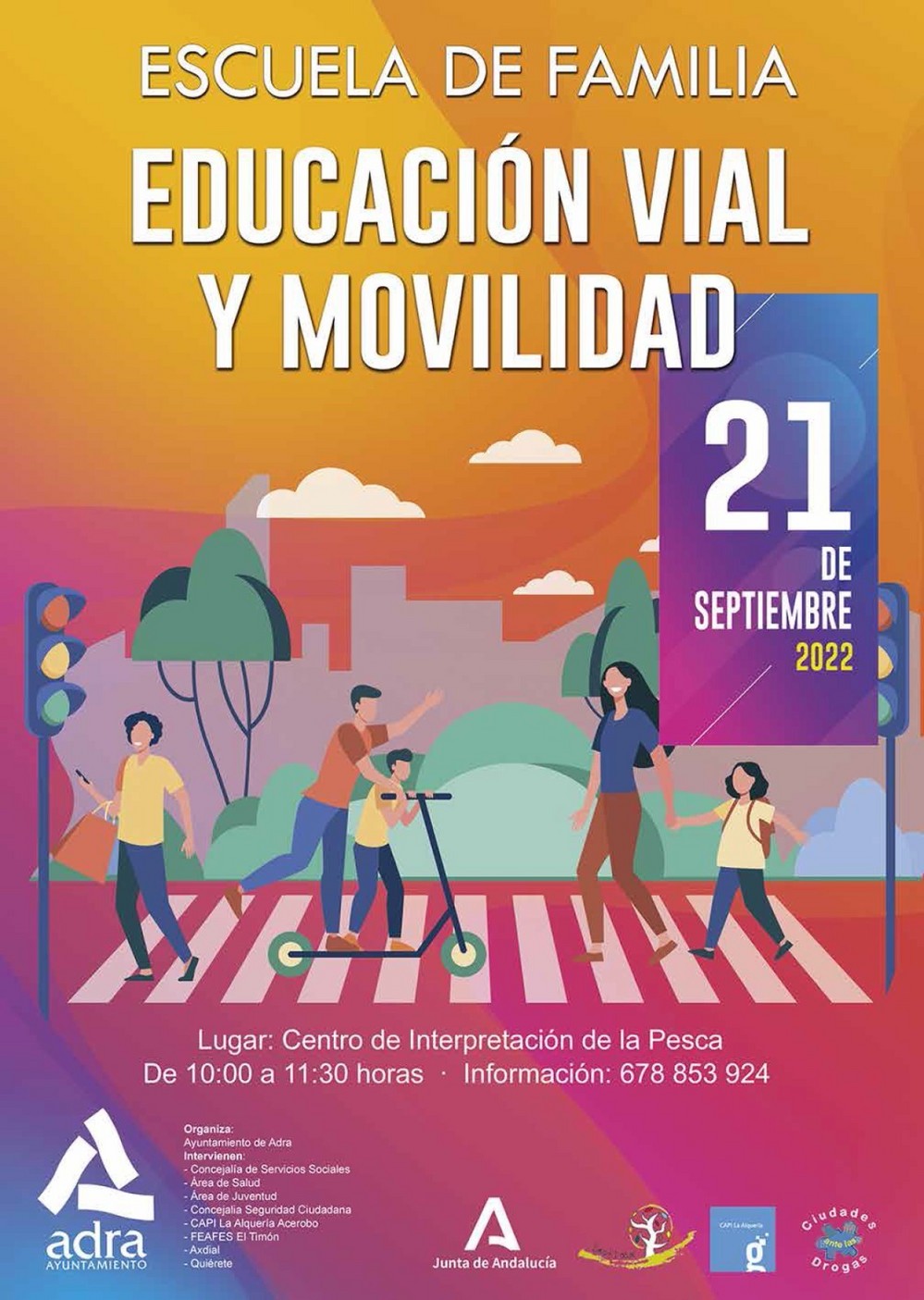 La Escuela de Familia regresa al Centro de Interpretación de la Pesca de Adra con el coloquio ‘Educación vial y movilidad’