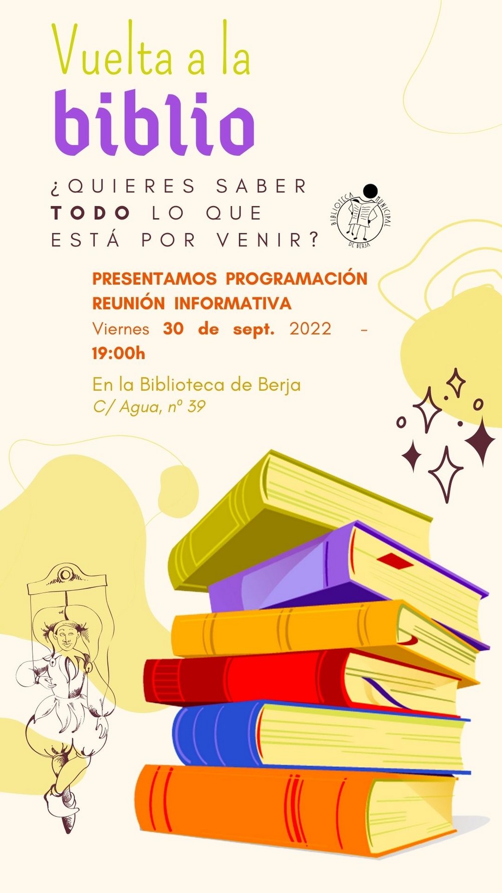 La Biblioteca de Berja da a conocer esta tarde las actividades para la nueva temporada