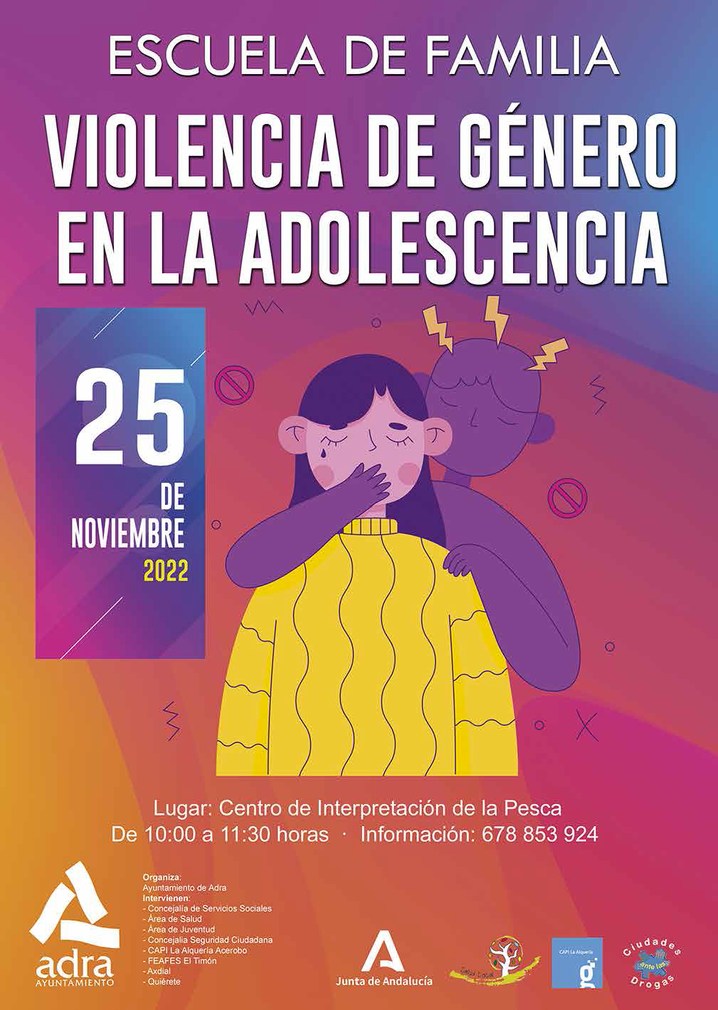 La Escuela de Familia de Adra se despide de esta última edición con ‘Violencia de género en la adolescencia’